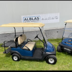 Clubcar 4 persoons klapbank blauw met koplamp